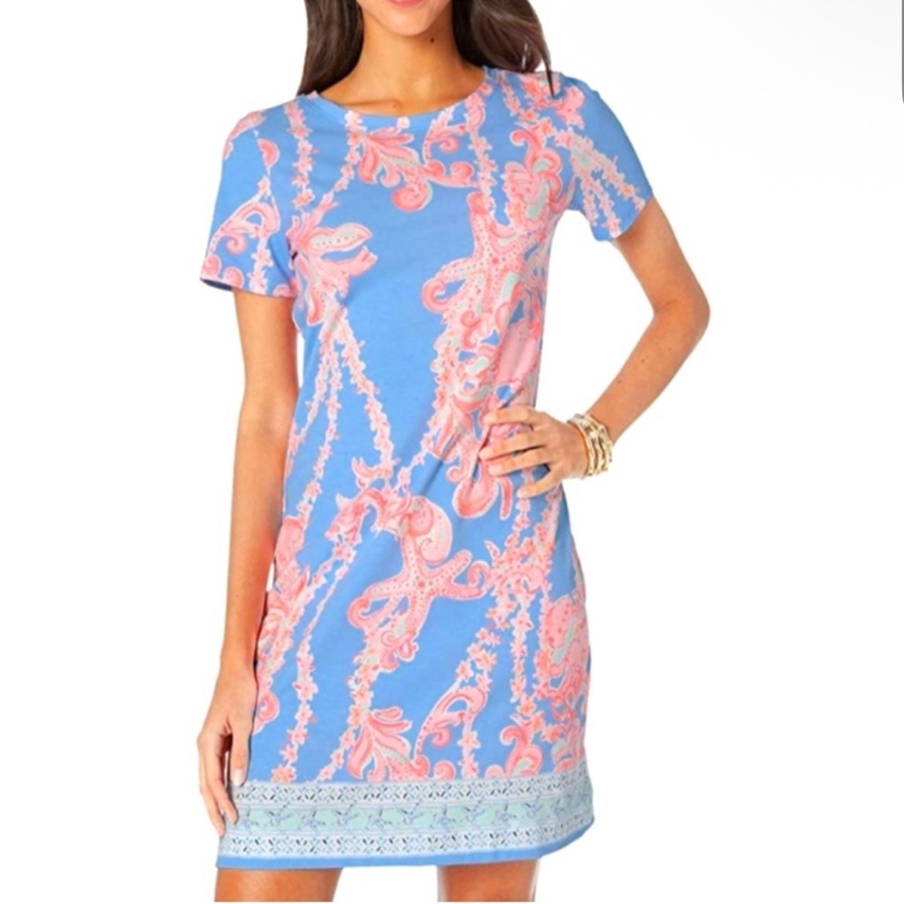 Lilly Pulitzer Declan Blue and Pink Dress Size Small